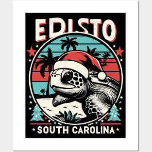 Edisto South Carolina Christmas Sea Turtle Posters and Art